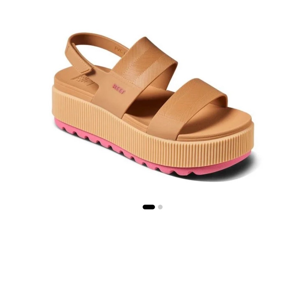 Reef Tan and Pink Platform Sandals